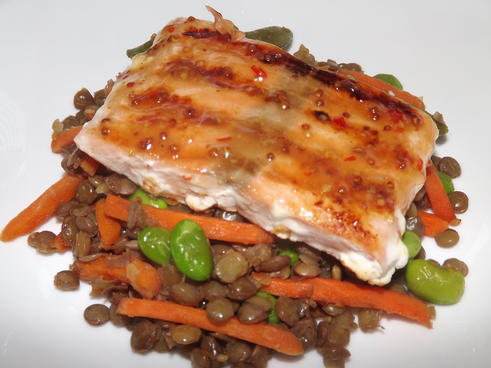 At Home Bistro Sweet Chili Mustard Glazed Salmon